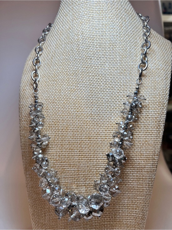 Simply Vera Vera Wang Jewelry - Simply Vera vera wang NWOT Silver chunky dense smokey crystal glass necklace